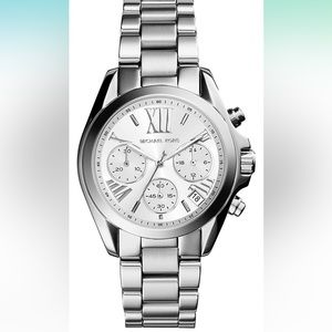 Michael Kors Mini Bradshaw Stainless Steel 36mm Chronograph Watch.